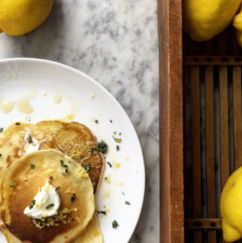 LEMON MINT SHRUB PANCAKES